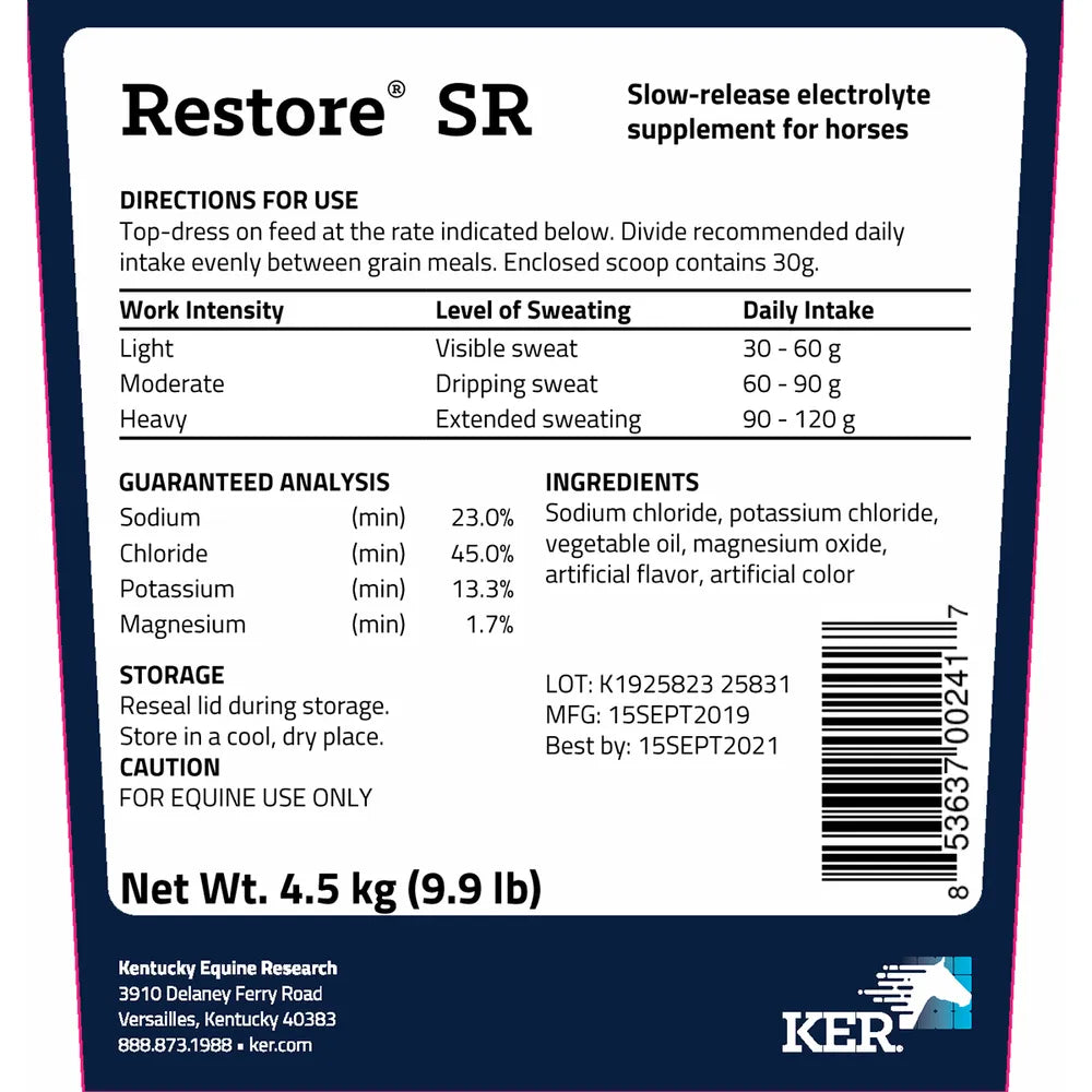Restore SR Electrolyte Horse Supplement