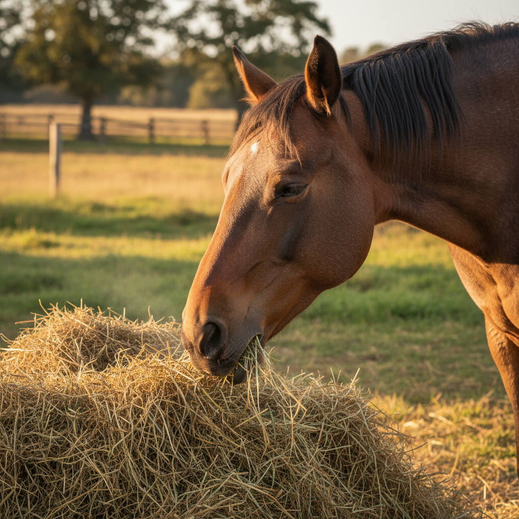 Horse eating peacefully
